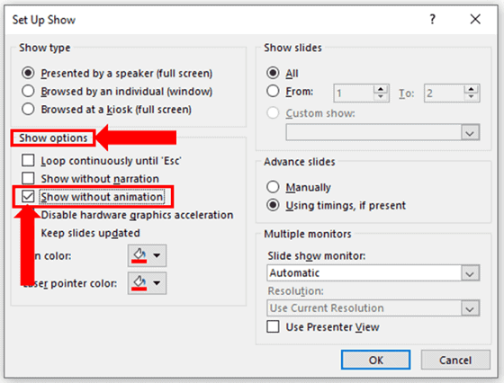 Remove animations from PowerPoint