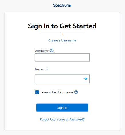 Spectrum account sign in