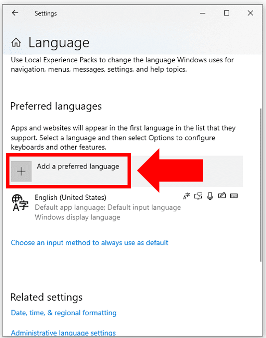 Add language preference to reset keyboard settings