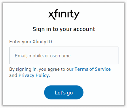 Xfinity account sign in