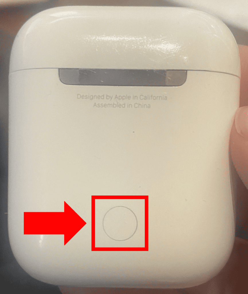 How to connect AirPods to Toshiba laptop - pair AirPods using button on the back of the case