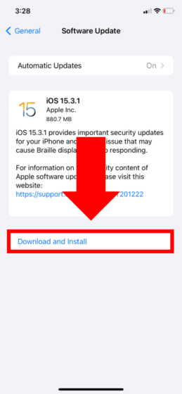 iPhone Download and Install Update