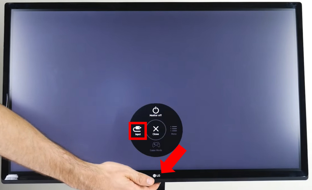 LG monitor input selection