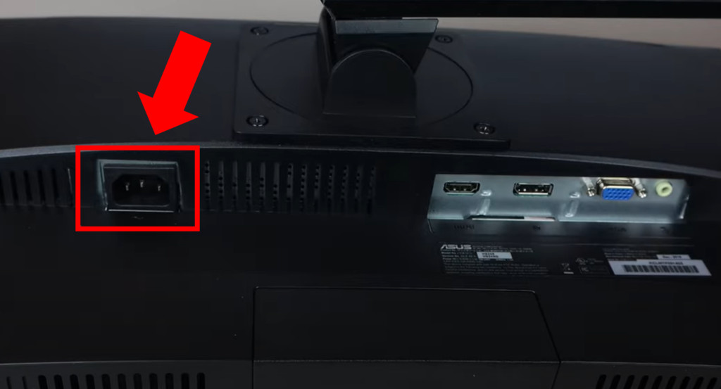 ASUS monitor power cable connection