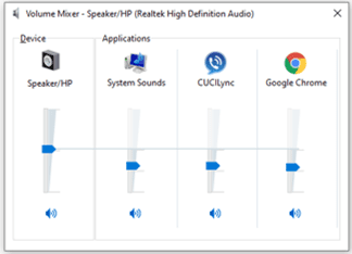 Windows volume mixer