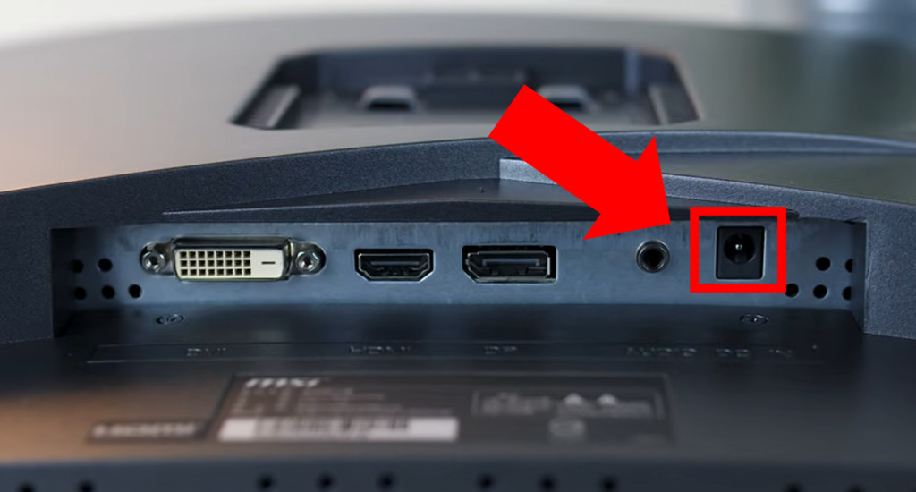 MSI monitor power cable connection