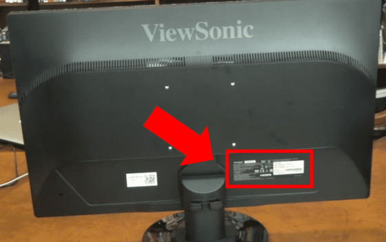 ViewSonic monitor model number location