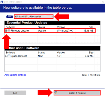 Update Epson Printer software and firmware