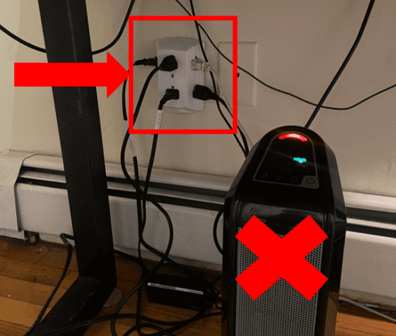 Unplug additional devices from power strip