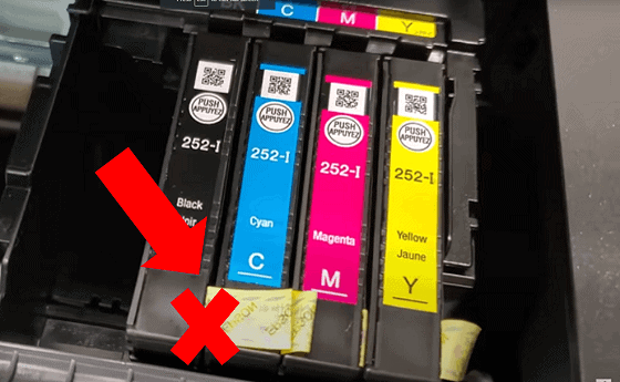 Remove Epson Ink Cartridge Pull-tabs