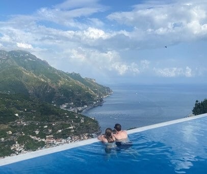 Chelsea and her husband on their honeymoon in 2021 (Amalfi Coast, Italy).