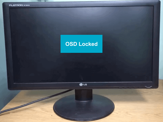 LG monitor OSD locked
