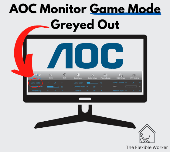 AOC monitor Game Mode greyed out
